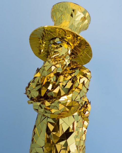 Golden Mirror man glass suit