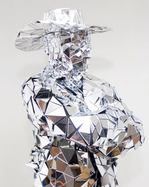 Mirror man “Cowboy” glass man performance costume